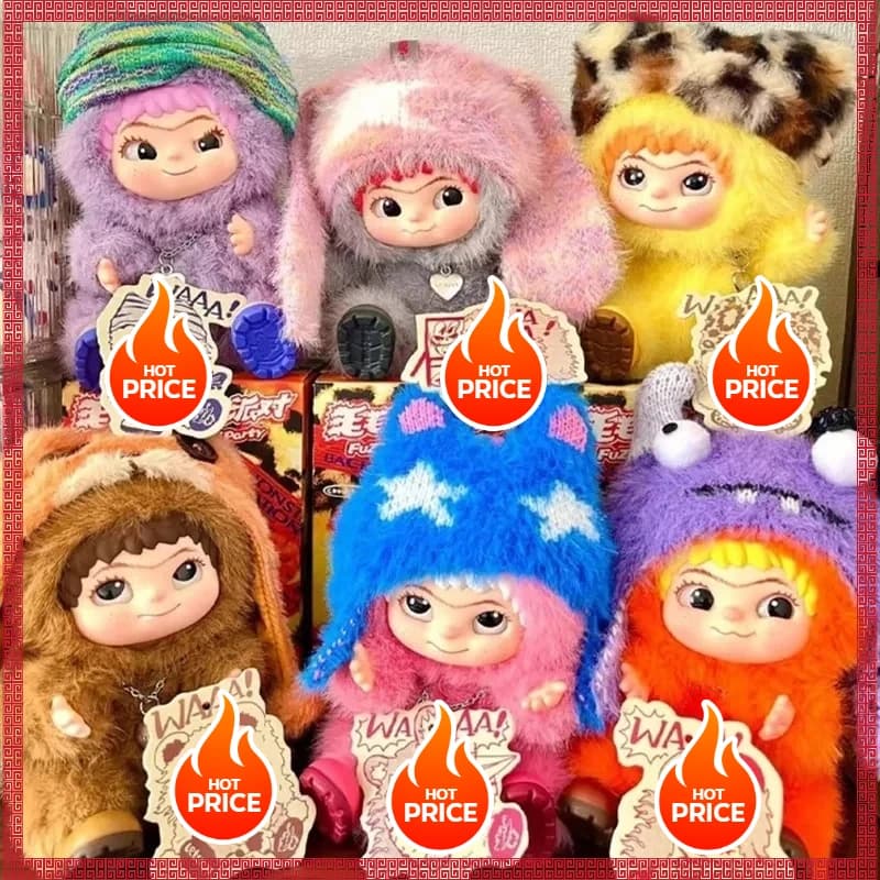Carino Wakuku Fuzzy Trendy Fun Party Blind Box Wakuku Action Figure Scatola misteriosa Borsa per bambola carina Ciondolo Borsa a sorpresa per bambola Giocattolo regalo