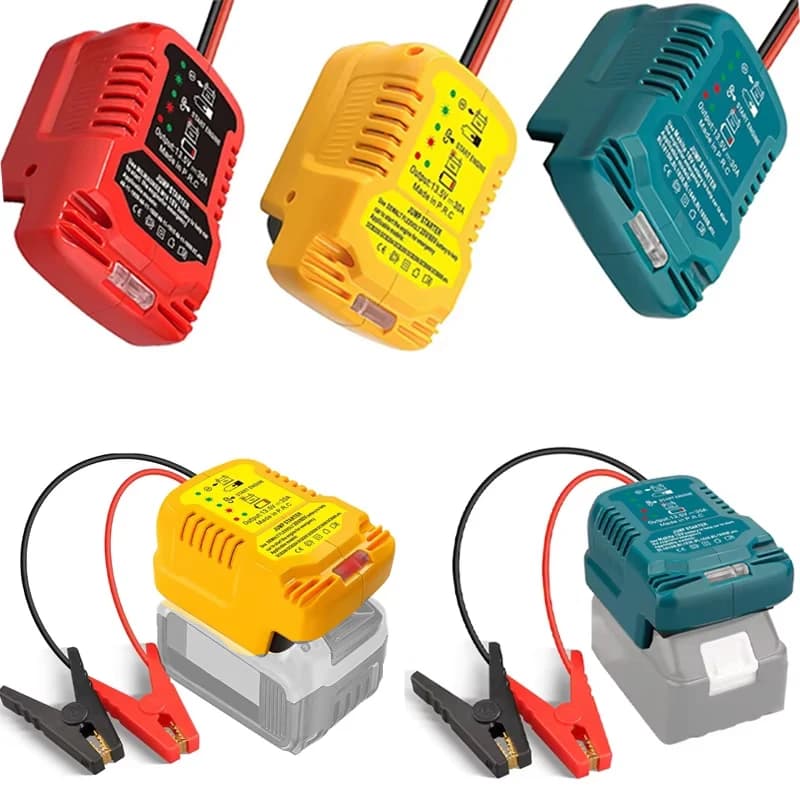 Adattatore per avviamento di emergenza per auto per Makita/Dewalt/Milwaukee 18V Batteria calibro 11 Batteria per auto Avviatore di emergenza Cavi booster automobilistici