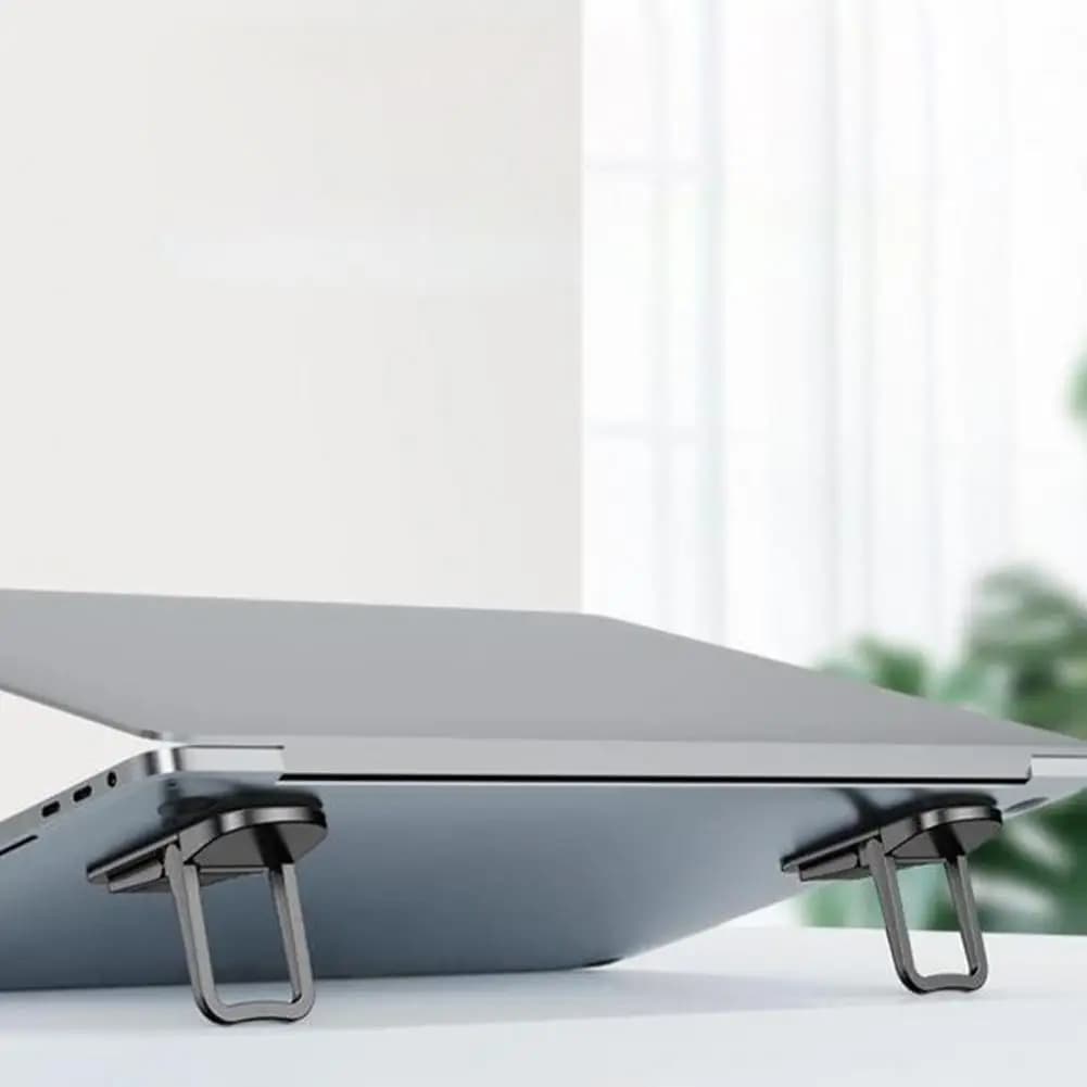 Heat Dissipation Stand Portable Zinc Alloy Laptop Stand with Non-slip Pad Slim Folding Desktop Holder for Phone Tablet Heat