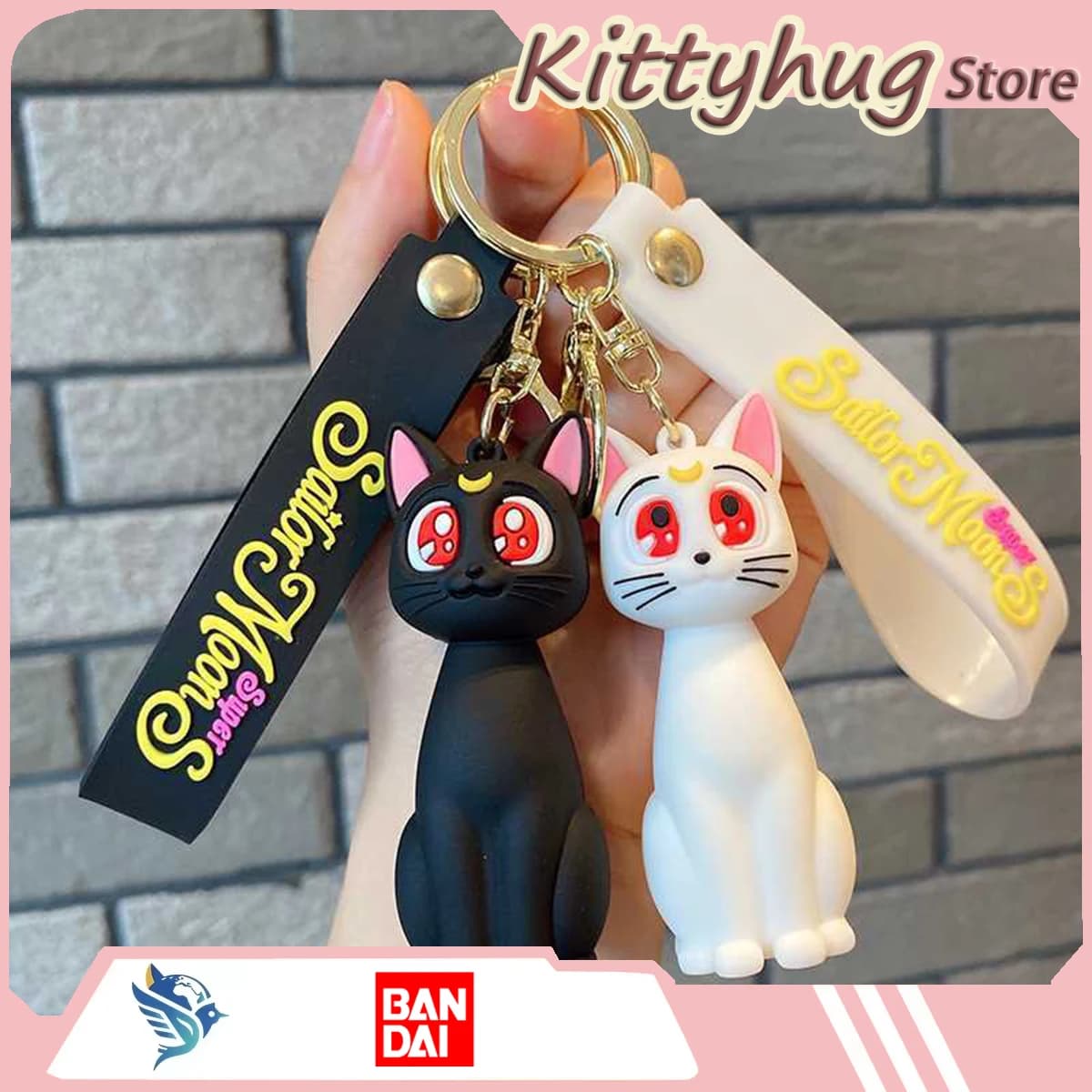 Sailor Moon Cat Keychain Cute Little Cat Figurine Pendant Bag Charm Girls' Birthday Gift