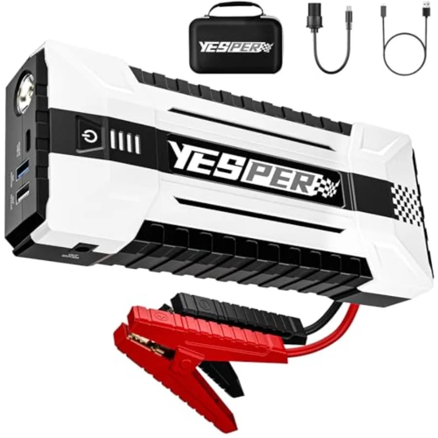 Avviatore di Emergenza 4120A 12V per Auto, Portatile, per Motori a Benzina fino a 10.0L e Diesel, Batteria da 26800mAh, Booster di Avviamento