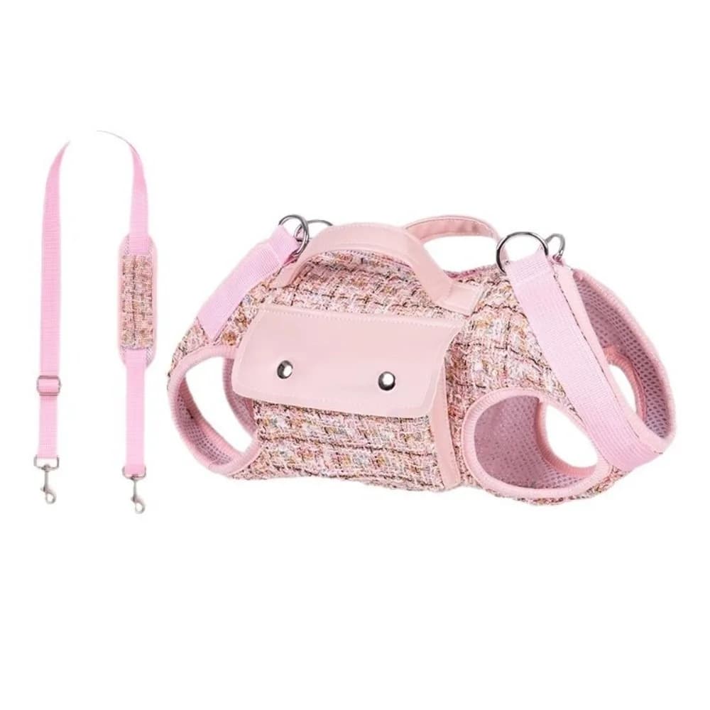 Elegante zaino orizzontale per cani con manico al guinzaglio Elegante zaino da trazione per animali domestici Borsa da trasporto per gatti traspirante e resistente all'usura