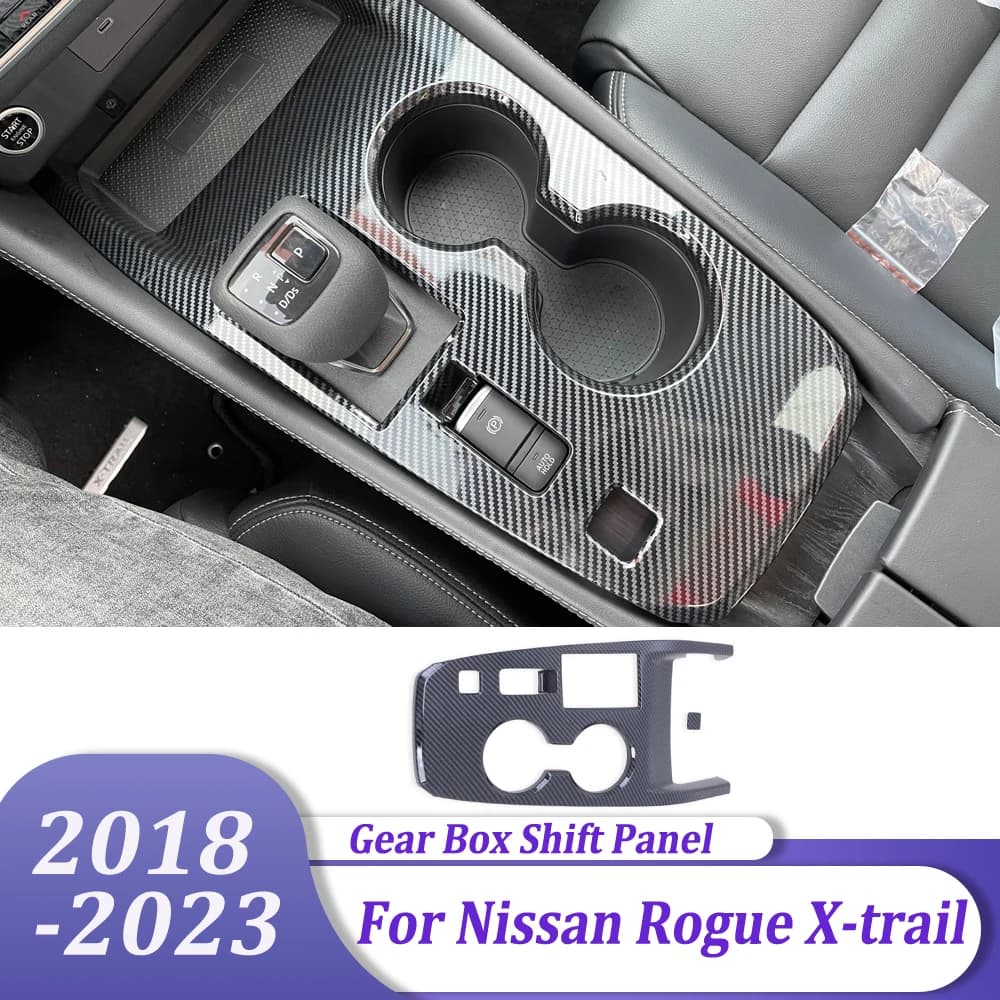 ABS In Fibra di Carbonio Scatola Del Cambio Pannello di Copertura Trim Interni Car Styling Accessori Per Nissan Rogue X-trail 2021 2022 2023 (LHD)