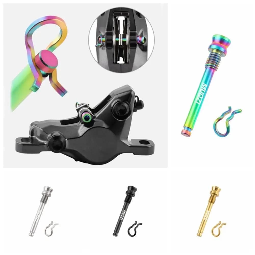 Titanium Disc Brake Pad Bolts M4*26mm Pins Spring Clips Bicycle Disc Brakes Screws with Fixing Clip Lightweight
