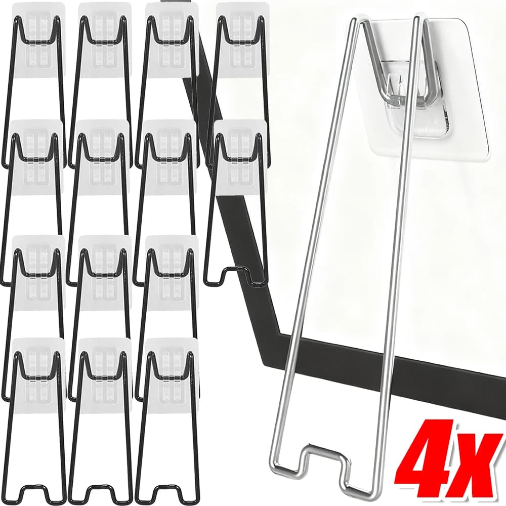 1/4PCS Multi-Slot Cornice Cavalletto Staffe Supporto Regolabile Auto Adesivo Supporto Posteriore Libretto Display Rack Supporto Nessuna Traccia