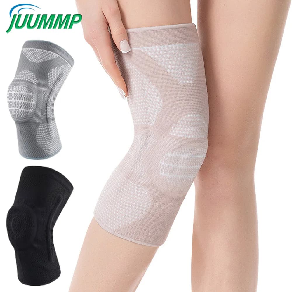 Supporto per Ginocchio con Cuscinetto in Gel e Stabilizzatori Laterali, Fascia Compressiva per Sport, Artrite, Lesioni al Menisco