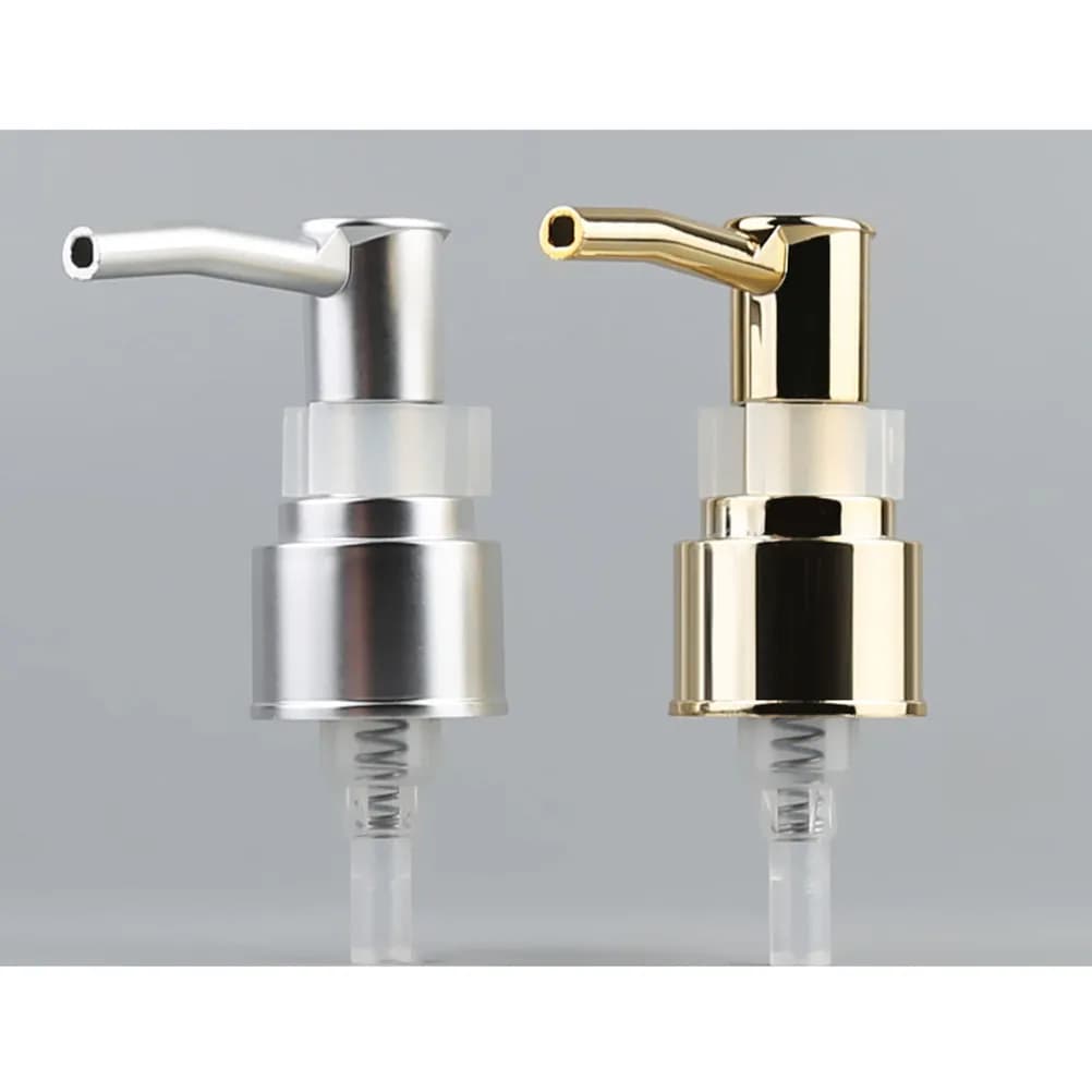 4 Pezzi Testine di Ricambio per Dispenser di Sapone e Lozione, Pompe Ergonomiche a Pressione per Bottiglie, Argento 7x4cm, Bottiglia Riutilizzabile