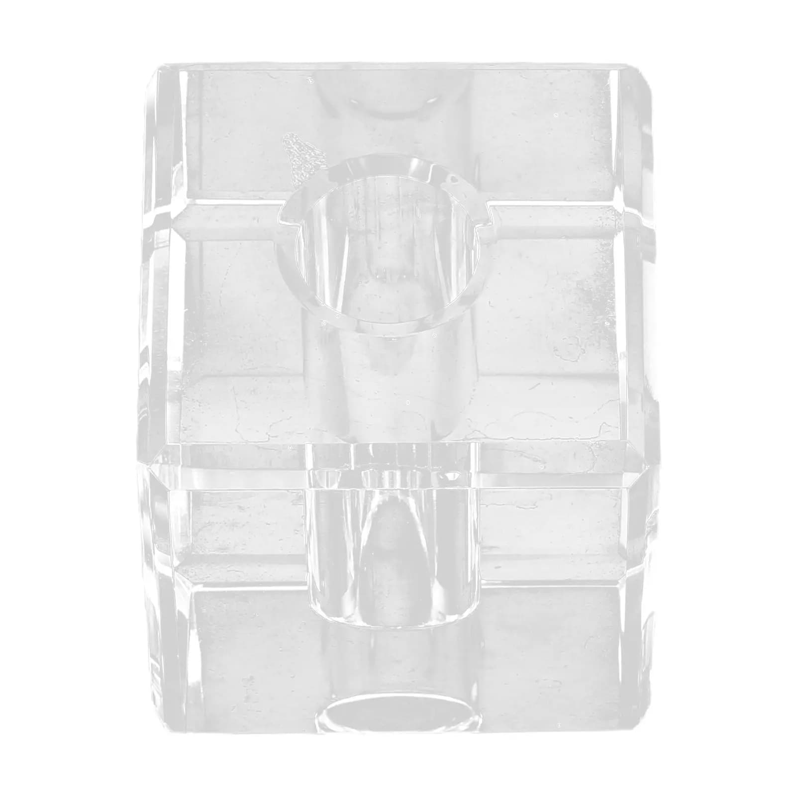 Portapenne in Vetro, Accessorio da Scrivania in Cristallo, Elegante Espositore Quadrato per Penne Stilografiche, Matite, Pennarelli, Spazzolini