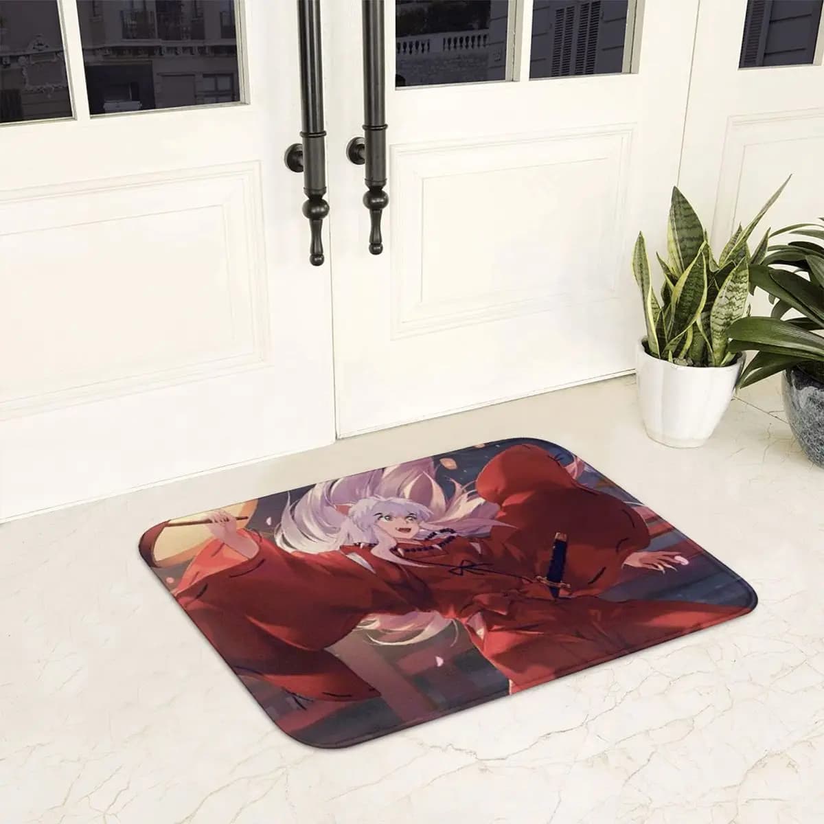 Inuyasha Anime Zerbino antiscivolo Tappetino Lavabile Tappeto per ingresso cucina Casa Bagno Soggiorno Tappetini
