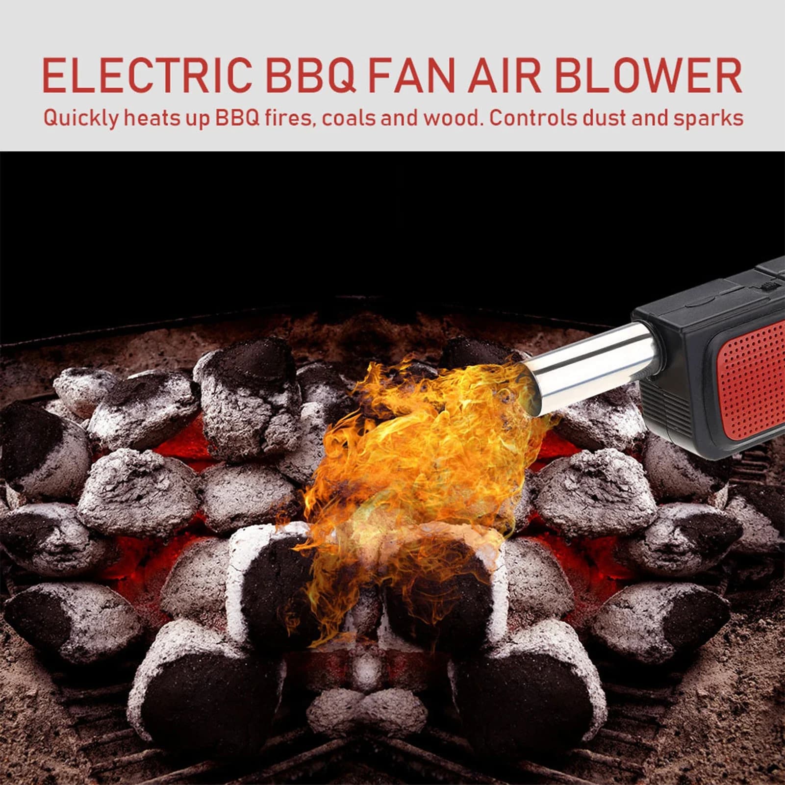 Soffiatore Elettrico Multifunzione per BBQ - Ventilatore Portatile per Campeggio, Barbecue, Picnic, Accendifuoco e Strumento di Cottura