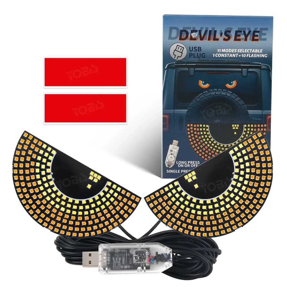 Faro per auto LED Devil Eyes da 2 pezzi con mini proiettore e lampada di segnalazione per montaggio universale di veicoli