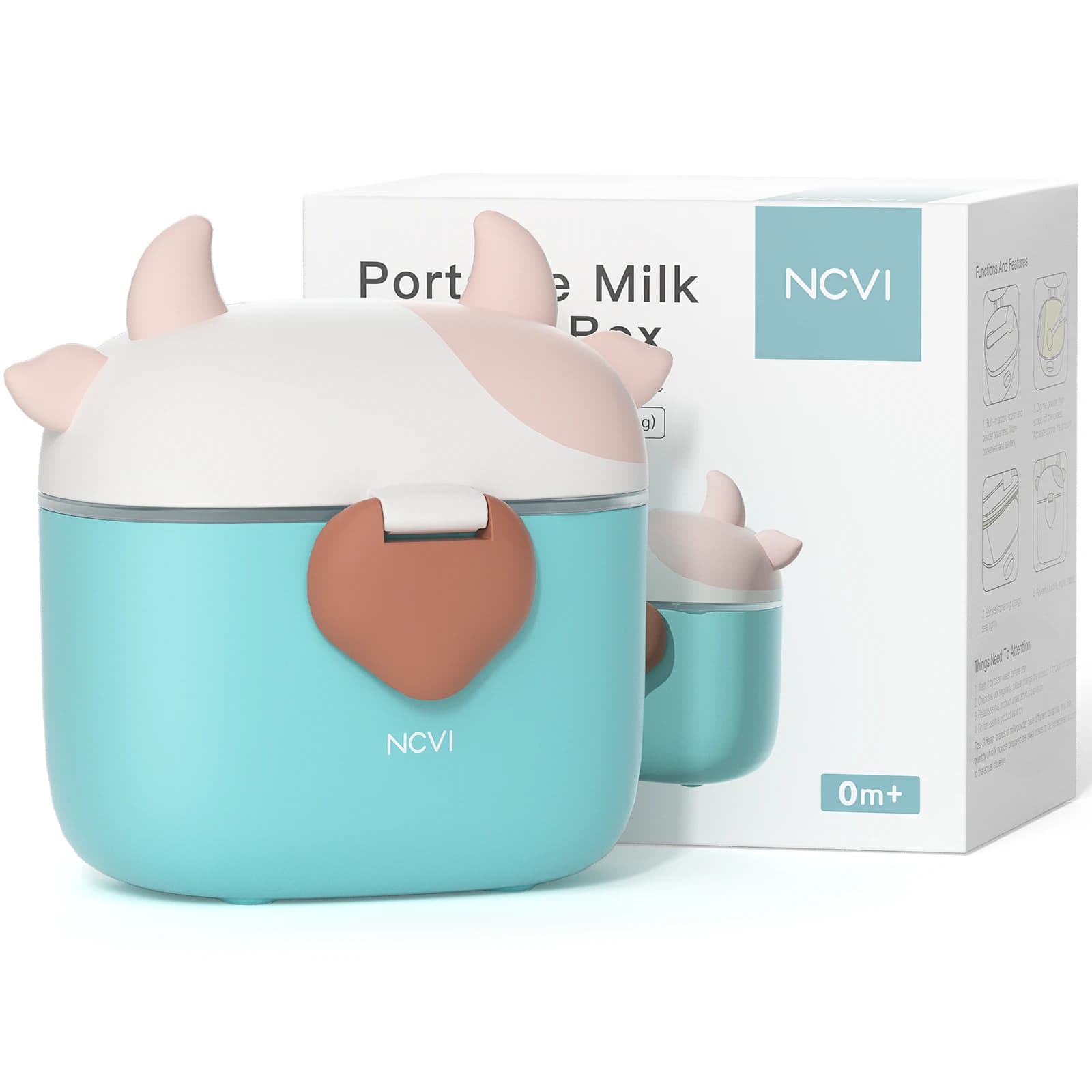 NCVI Dispenser per formule per bambini con contenitori portatili per formule di stoccaggio a cucchiaio per contenitori per alimenti da viaggio per frutta, snack