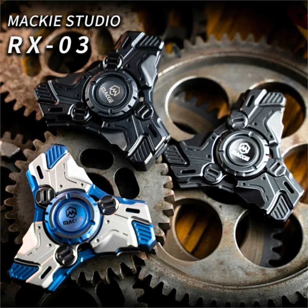 MACKIE RX-03 Fidget Spinner Tre Foglie Spinner Fidget Giocattoli Per Adulti Ansia Giocattoli Giroscopio In Acciaio Inox Giocattolo Alleviare Lo Stress