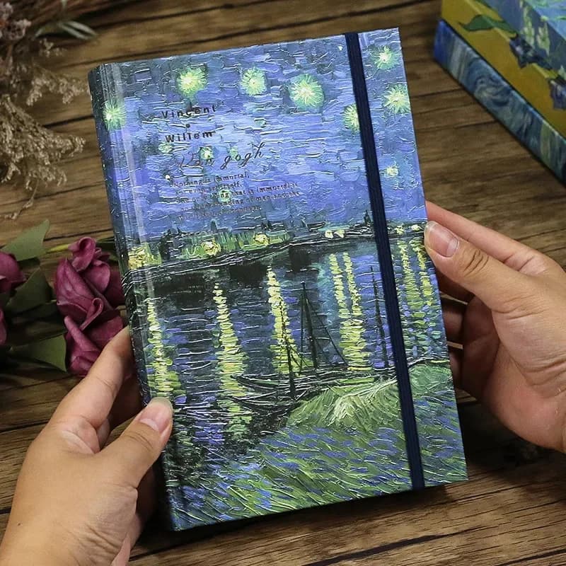 European Retro Thickened Hard Shell Blank Diary Literature and Art Van Gogh Value Classical Sketchbook Sketchbook Painting Book