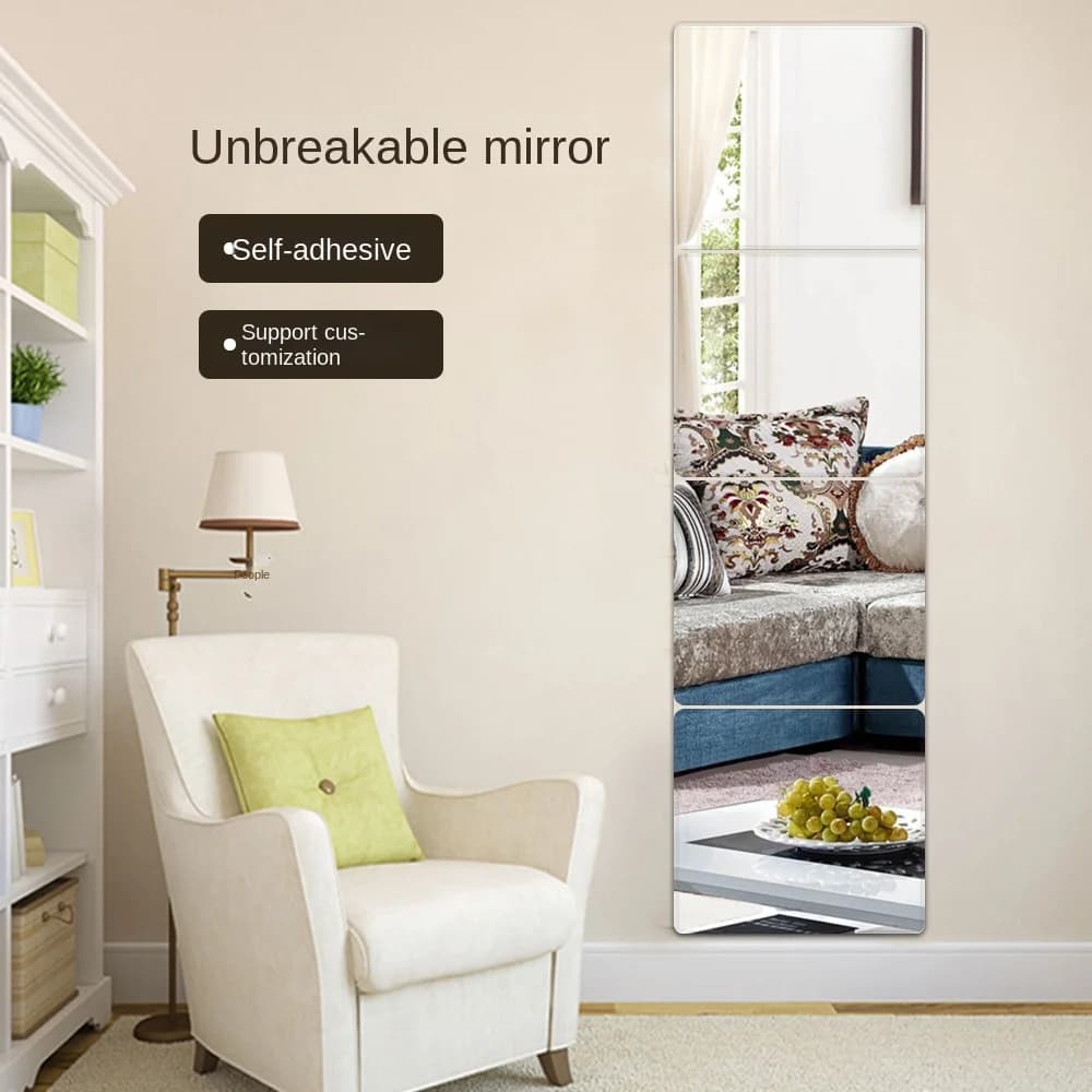 Adesivi per specchi autoadesivi 3D flessibili addensare specchi artistici fai da te decorazioni da parete in acrilico per ante armadio bagno casa