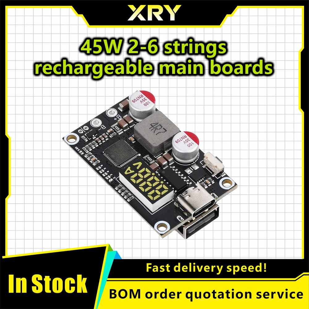 XRY 2-6S 45W Fast Charging Mobile Power Module DIY Circuit Board Support Lithium Battery and Lithium Iron Battery PD3.0