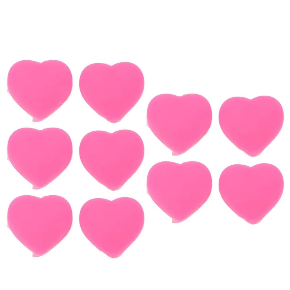 10pcs Heart Tennis Racket Vibration Dampener Pink Silicone Tennis String Shock Absorber Red Racquet String Dampeners
