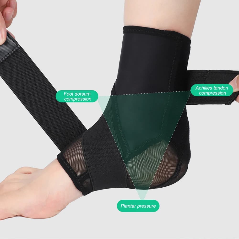 Supporto attivo per caviglia (1 pezzo) - Fascia stabilizzante per caviglia con cinturino regolabile per alleviare il dolore da fascite plantare e tendinite