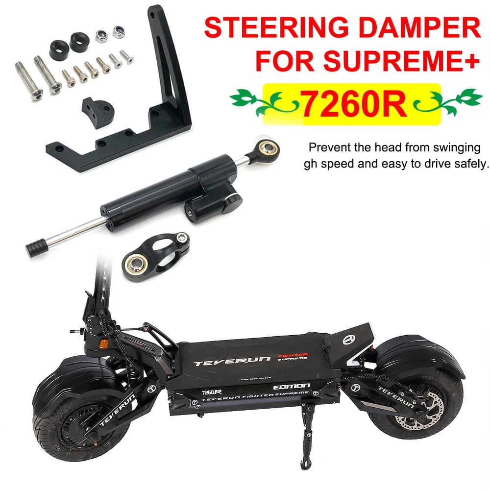 Kit Ammortizzatore di Sterzo per Monopattino Elettrico TEVERUN Supreme+ 7260R, Staffa di Smorzamento per Supreme+ V2, Ricambio per Scooter