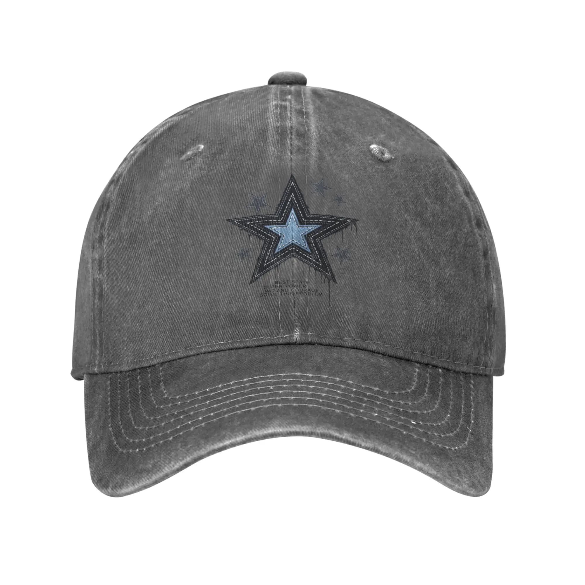 Summer Cap Sun Visor Drip Denim Star Patch Super Power Graphic Hip Hop Caps Cowboy Hat Peaked Hats