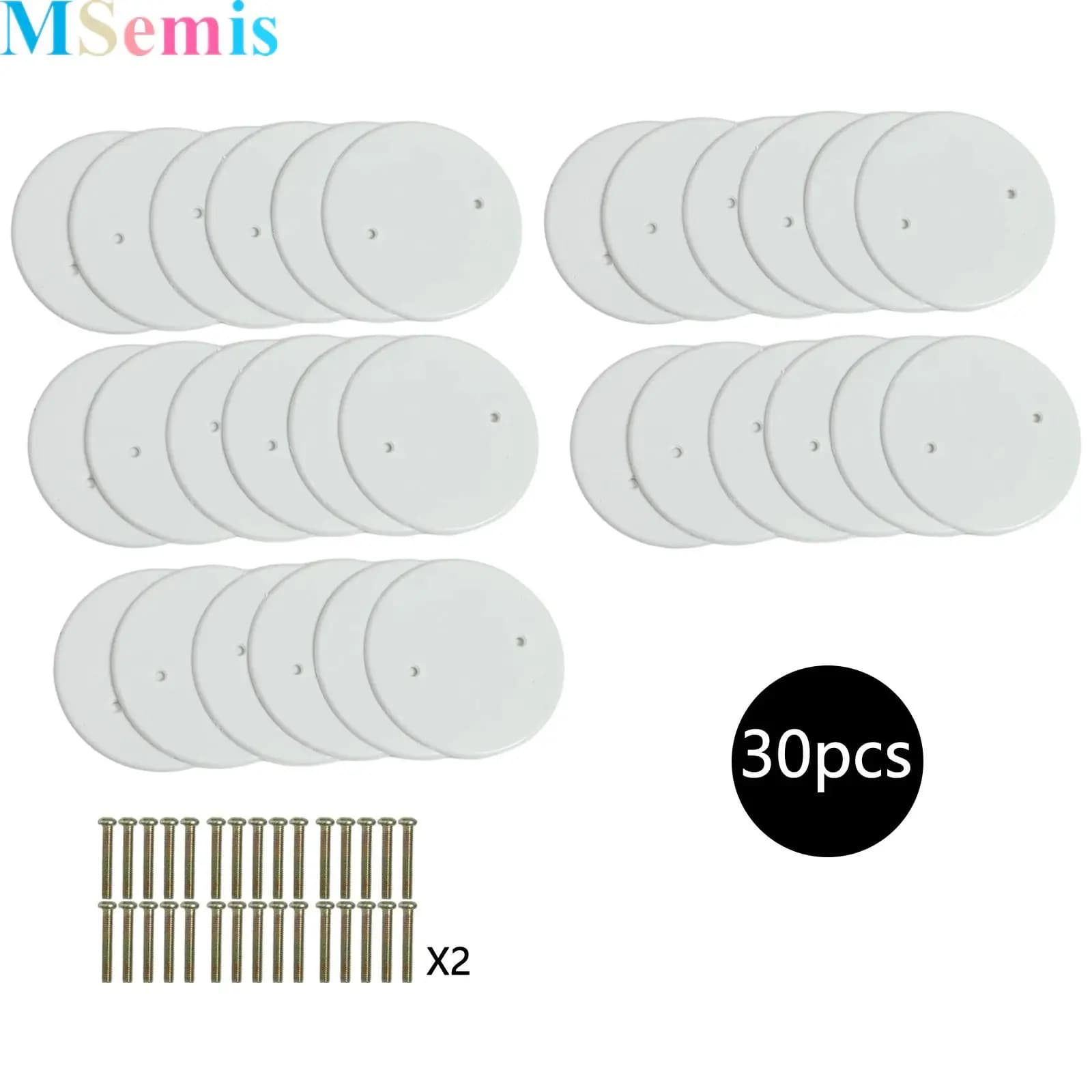30 pezzi di copertura vuota per soffitto in metallo bianco, copertura per scatola elettrica, piastra da parete rotonda in metallo per rilevatore di fumo
