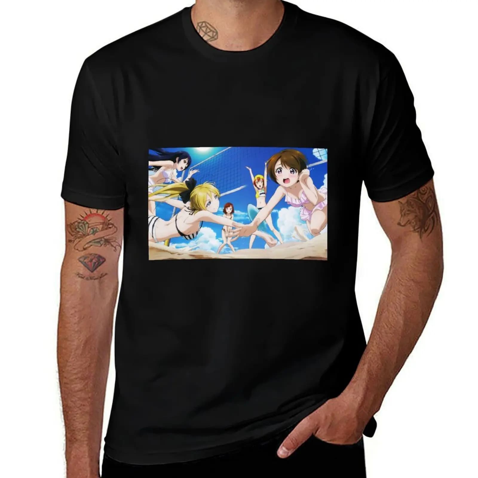 Love Live! Volleyball da spiaggia! T-shirt casual estiva dal taglio ampio