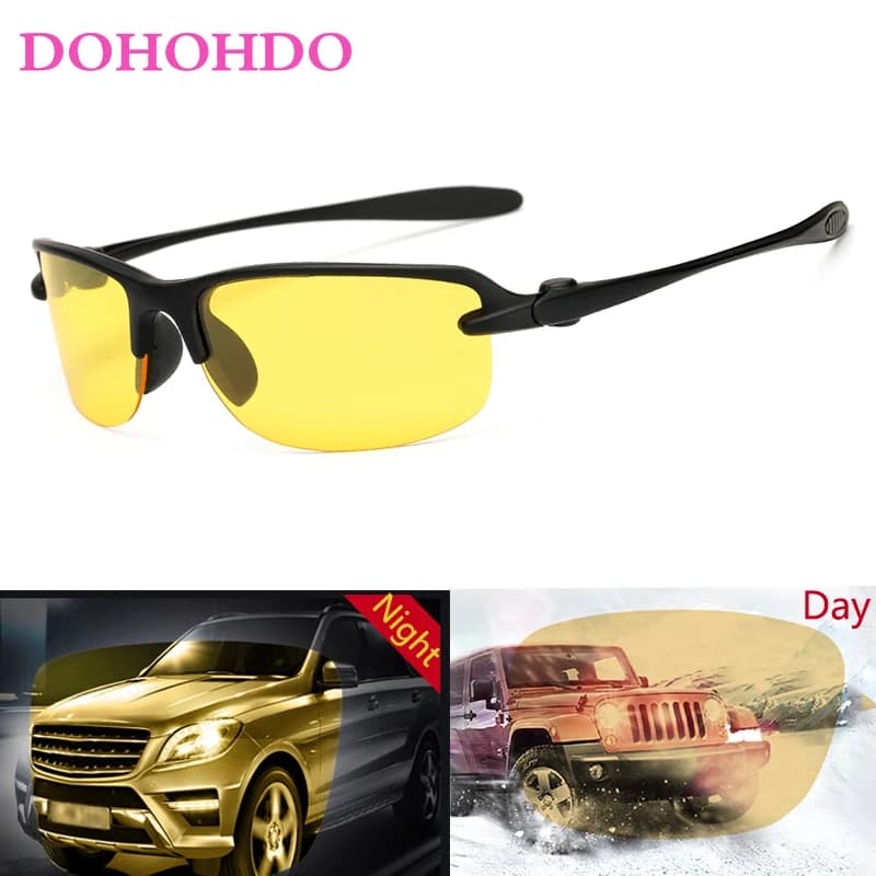 Men's vintage polarized sunglasses, signed, for night driving, anti-glare, UV400 protection, polarized women's glasses, unisex