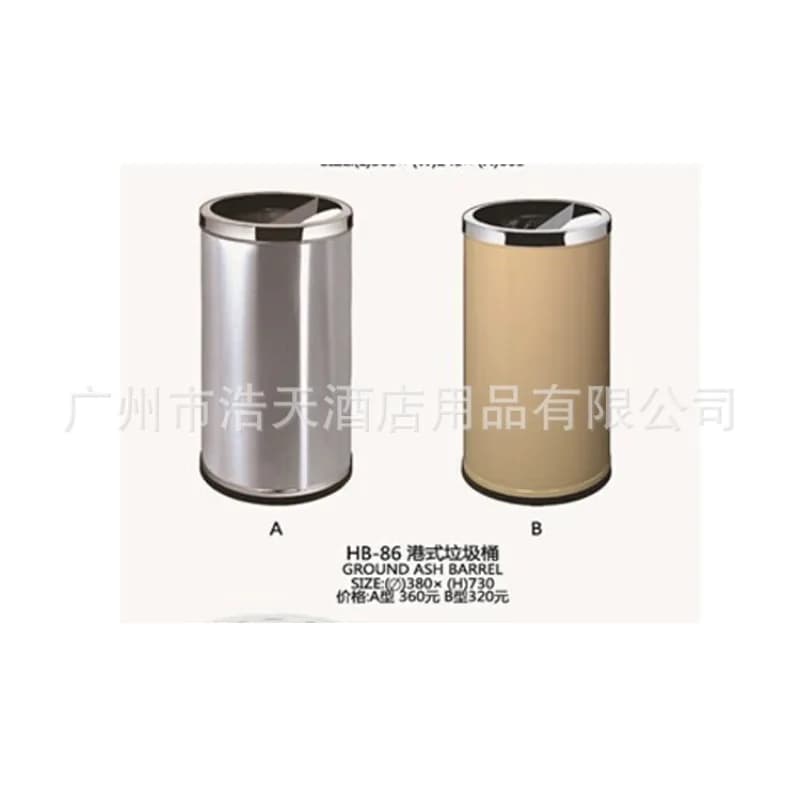 Hotel lobby supplies, Hong Kong-style round seat soot bucket, stainless steel peel bucket, outdoor round trash can