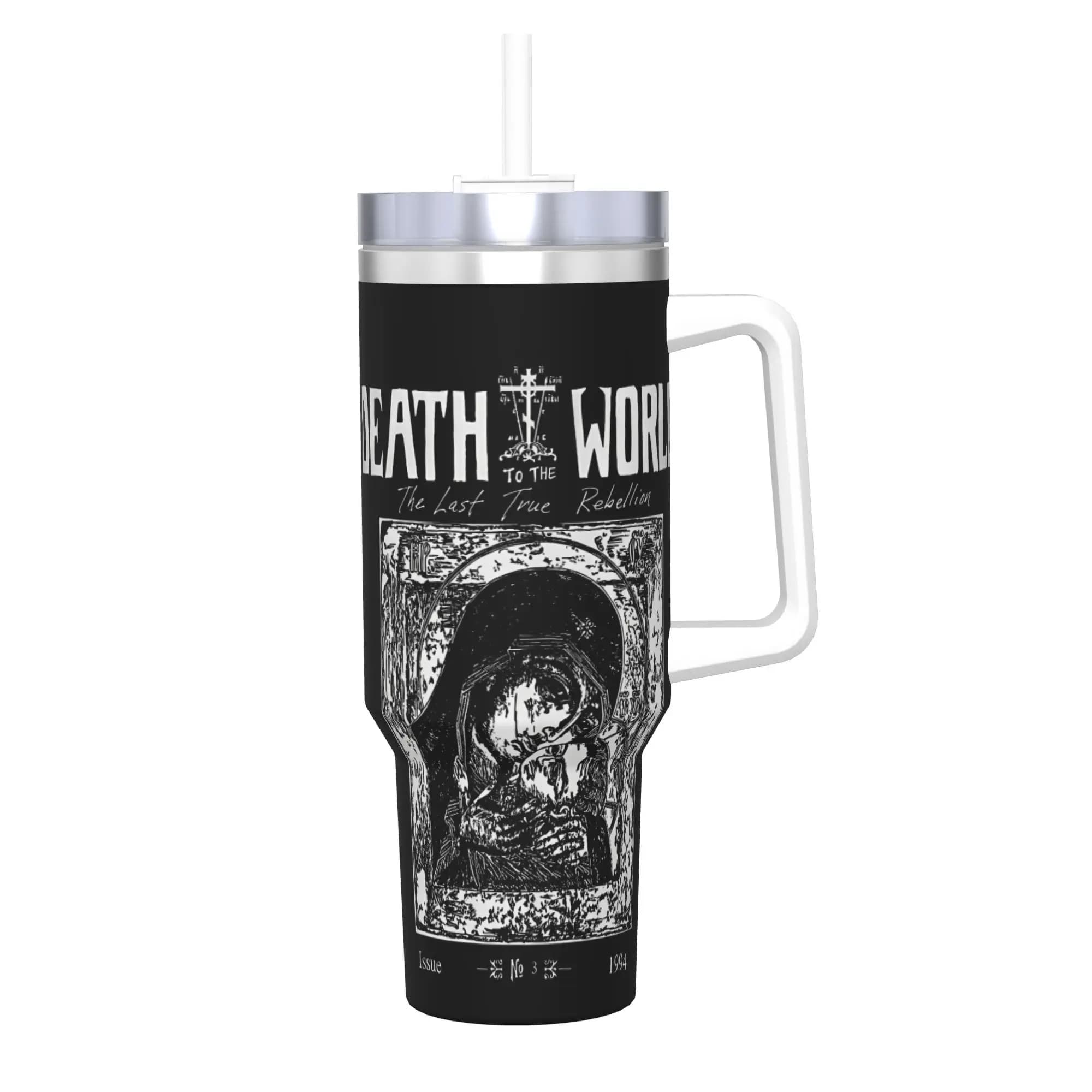 Borraccia Termica Sottovuoto da 40oz con Incisione Cimiteriale Ortodossa Russa, Tazza Ergonomica Grande per Auto
