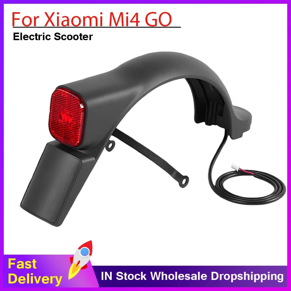 Parafango Posteriore Antispruzzo con Luce per Xiaomi Mi4 GO, Supporto Freno, Ricambio per Monopattino Elettrico da Esterno