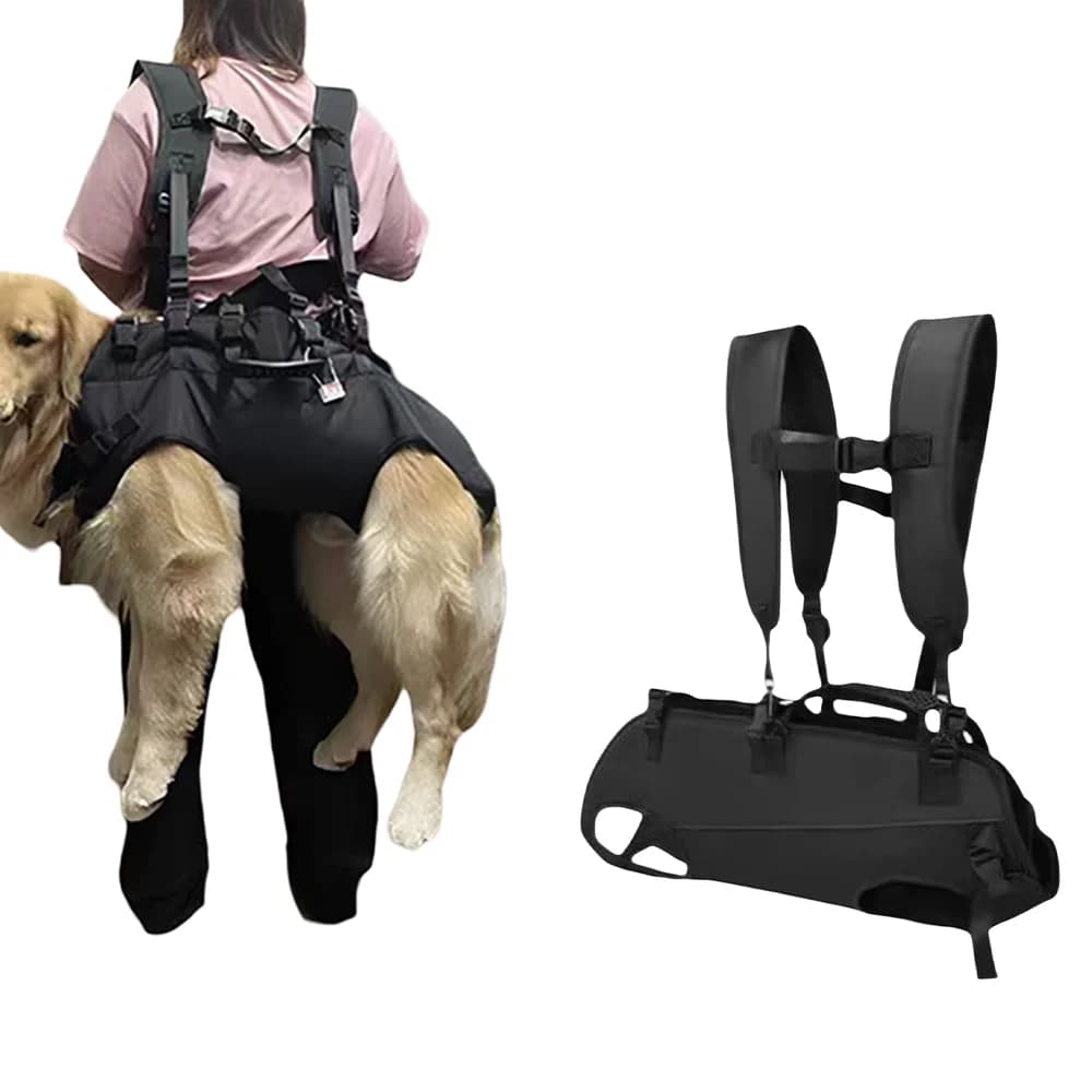 Zaino da esterno per cani con doppia tracolla e maniglia, Zaino portatile traspirante per passeggiate con animali domestici, Borsa a tracolla, 1 pezzo