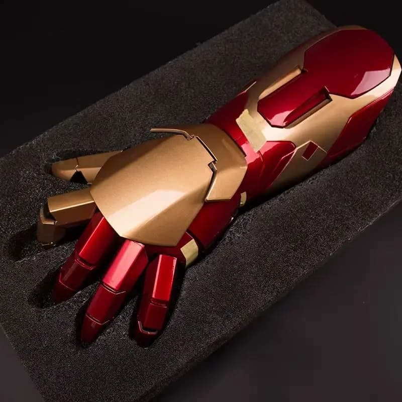 Casco Iron Man Mk5 Mk50 Indossabile, da Collezione, con Apertura e Chiusura Intelligente a Controllo Vocale, Deformabile, Oro Opaco e Argento, per Cosplay