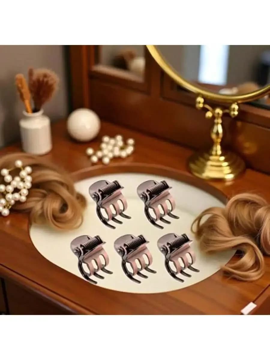 5 mini fermagli per capelli in metallo per donna, finitura bronzo, clip per frangia laterale, accessori per lo styling dei capelli