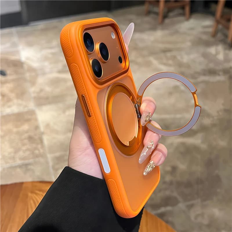 Supporto Magnetico Girevole per Custodia MagSafe per iPhone 17 17Pro 17Pro Max con Pulsante Fotocamera Touch Control e Cover Rigida Opaca