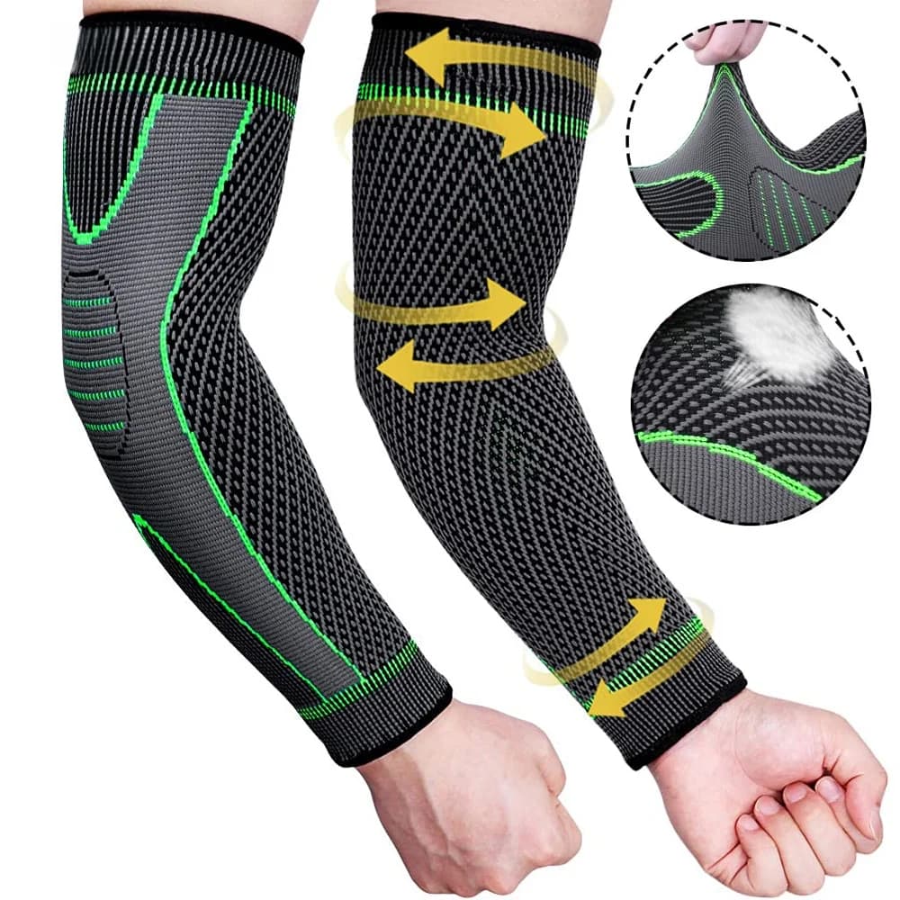 Manicotti a compressione sportivi antiscivolo per il gomito, supporto per giovani e adulti, per ciclismo, basket, calcio, pallavolo, baseball, tennis, golf