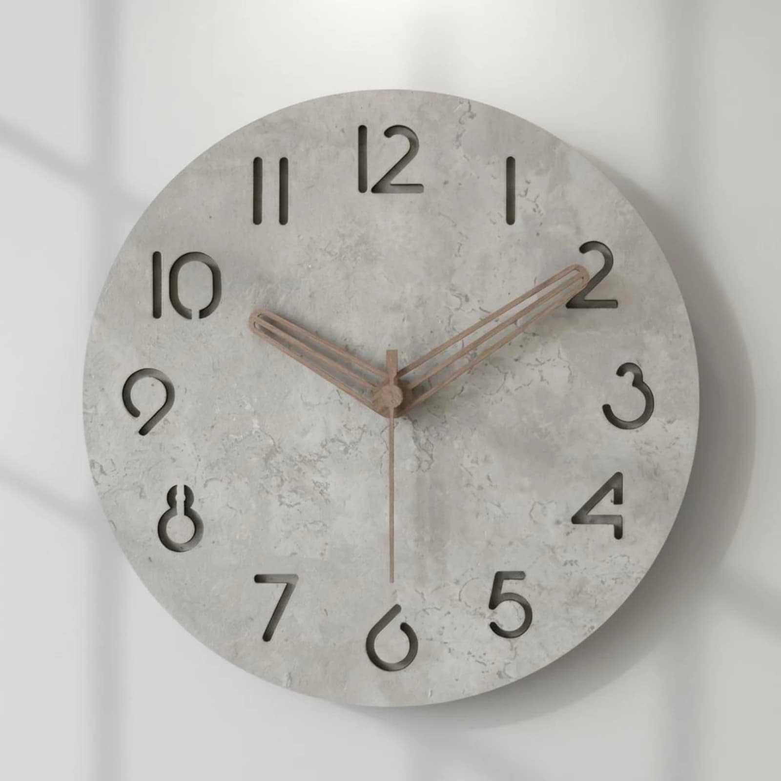 Noiseless Wall Wall Clock Minimalist Design Stone Texture Wall Wall Clock Home Decor Easy to Install Decorative