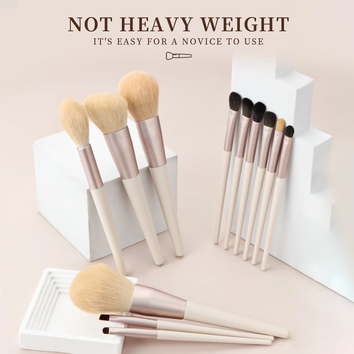 Set di pennelli per trucco da 12 pezzi Questo set include 12 pennelli diversi SPILLO PERFONTO Pennello per correttore Pennello kabuki a manico lungo alto