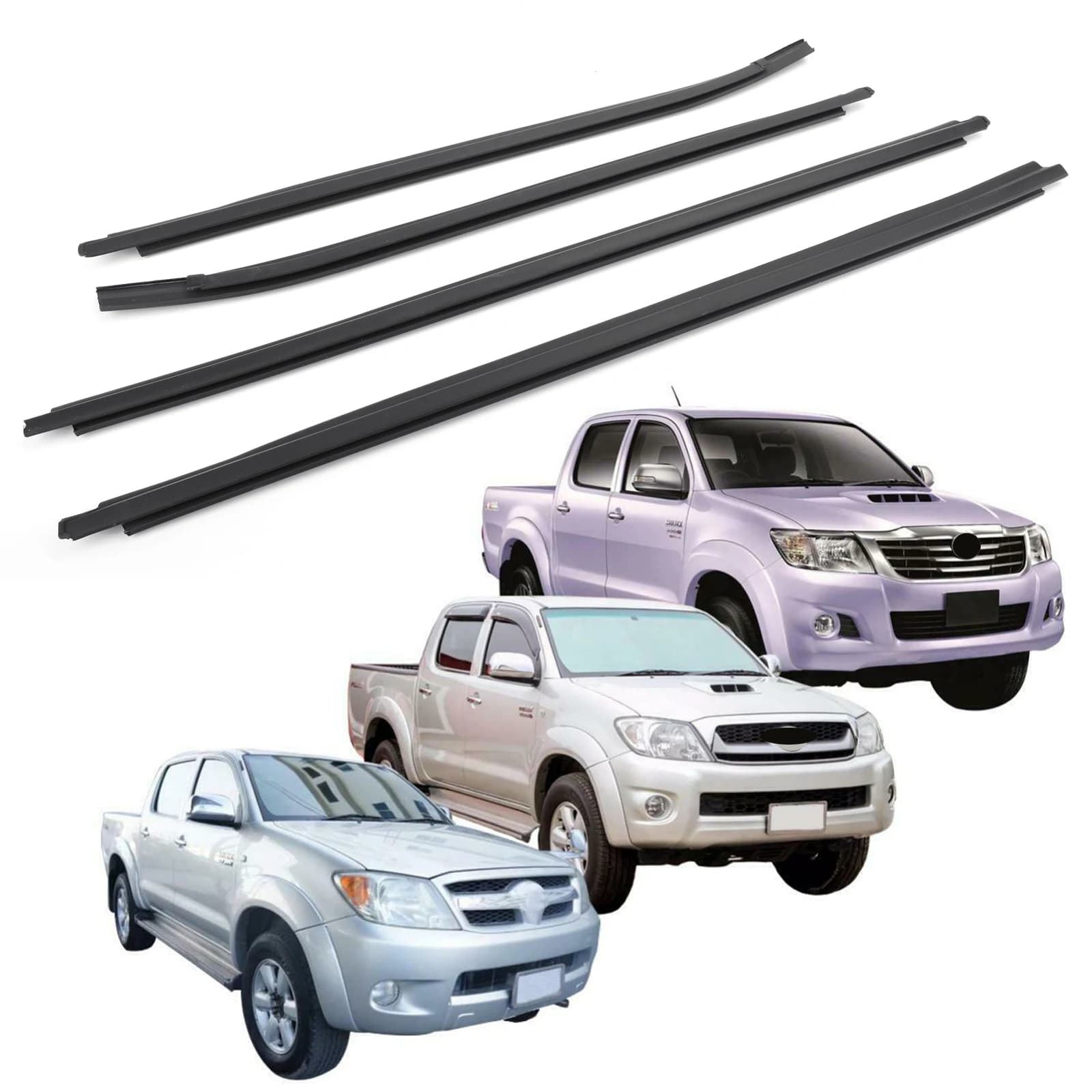 Artudatech Guarnizione in gomma per portiera TGN16 Toyota Seal Glass BS4 per GGN25 RH+LH 05-15 Accessori auto Hilux