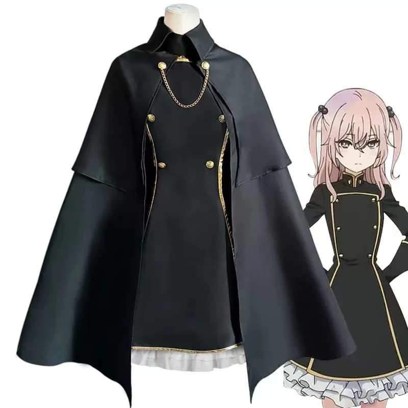 Costume Cosplay Anime My Dress-Up Darling Inui Sajuna, Completo Kitagawa Marin, Uniforme da Soldata per Donna, Set con Abito, Mantello e Cappello