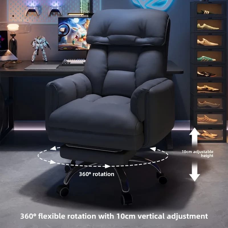 Sedia da Gaming Ergonomica, Sedia da Ufficio Reclinabile per Sala Riunioni, Scrivania Domestica, PC, Sedia Confortevole con Schienale Reclinabile per Riposo