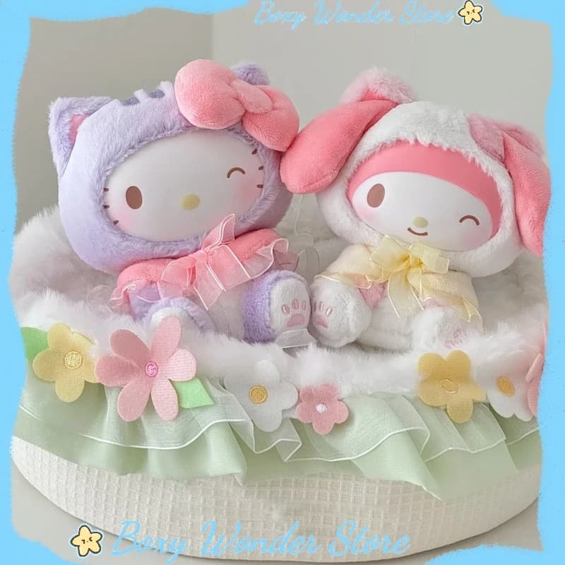 Sanrio Characters Play With Kittens Series Blind Box Lovely Display Item Trendy Collectible Toy Desktop Ornament Gift For Girls