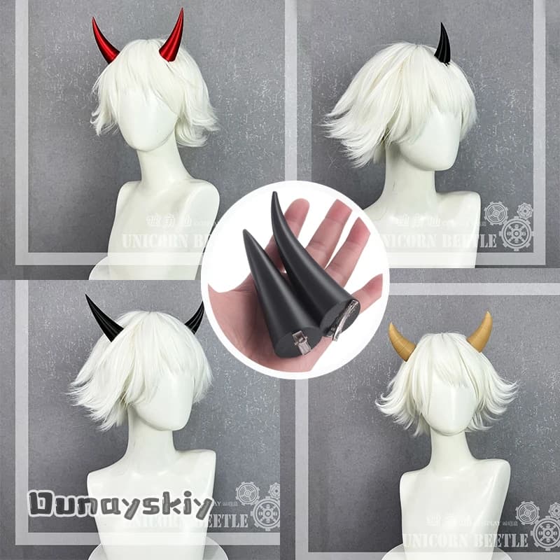 Halloween Terrore Costume Cosplay Corno da diavolo Accessori per capelli 2PC 15*3.5CM Gotico Corna da diavolo Fantasma Tornante Gioco di ruolo Prop Vestito