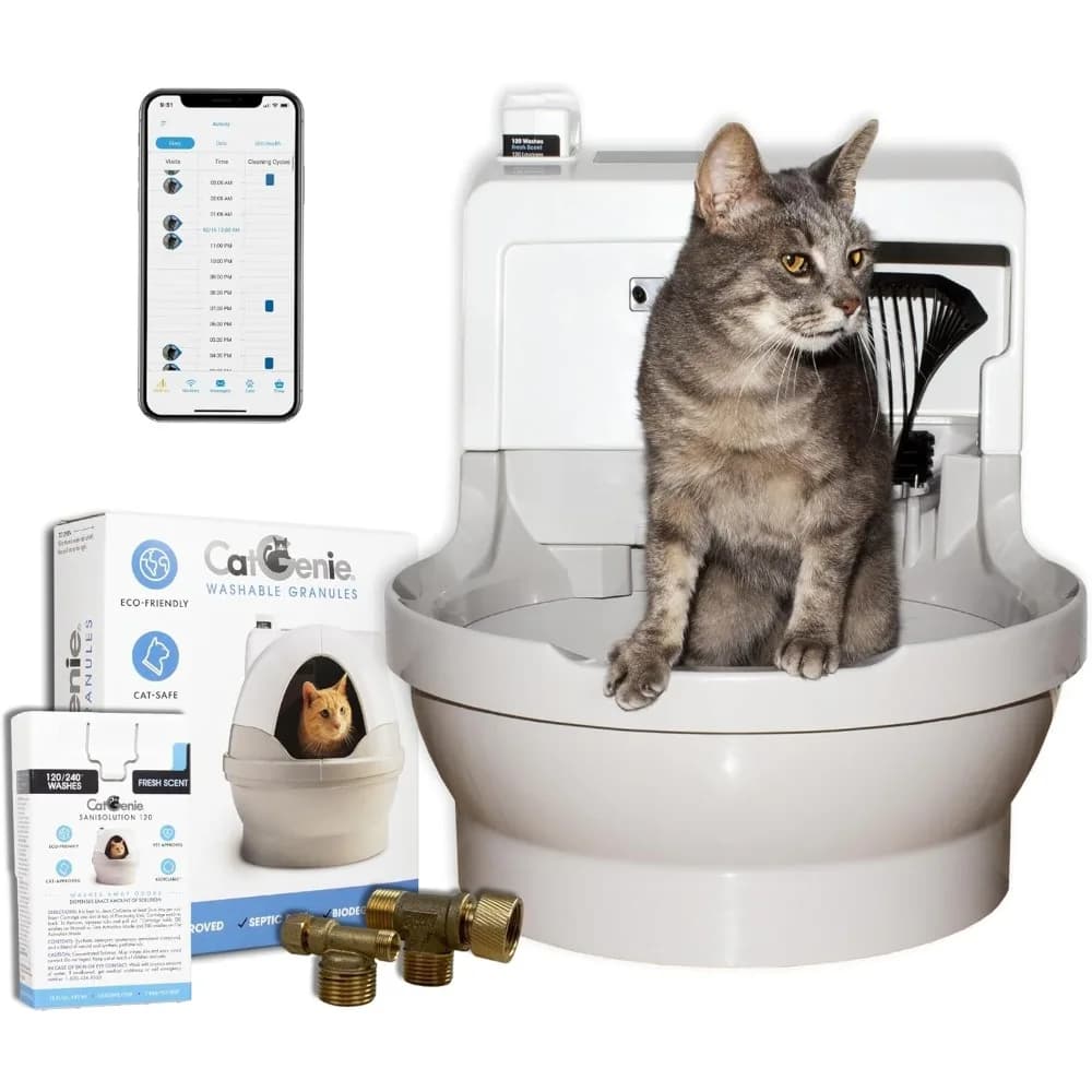 Lettiera per Gatti Automatica Autopulente, Vassoio Elettrico Intelligente Senza Odori con Sistema di Lavaggio