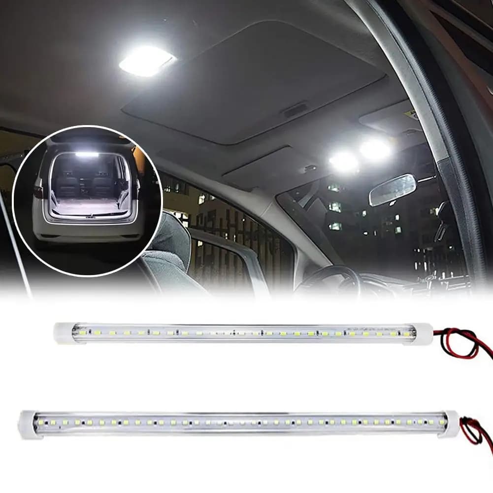 Barra luminosa a LED per interni auto 12/24V, striscia luminosa super brillante per tetto auto, bagagliaio, furgone, lampada da lettura universale per auto, barra luminosa per interni.