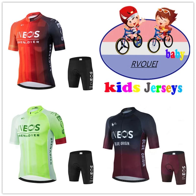 Baby Ineos Team Children's Cycling Shirts Set Boys Girls Cycling Clothing Children Road Bike Shirts Cycling pants MTB Maillot