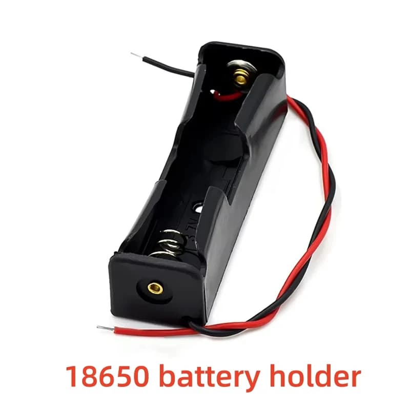 10 Pieces Battery holder 18650, Housing for 1 Battery 3.7V, Plastic Container for 1 Cell with Connection Cables for Series Connection