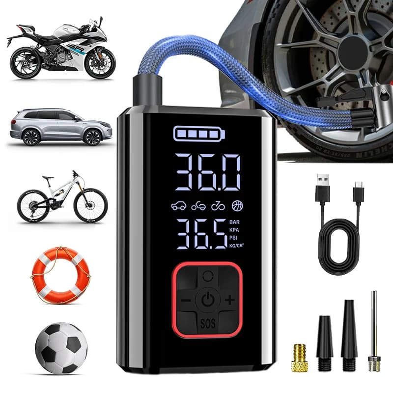Pompa portatile del compressore d'aria digitale senza fili della luce del LED del gonfiatore dei pneumatici dell'automobile di 150psi per la mini pompa di aria elettrica della palla del motociclo dell'automobile