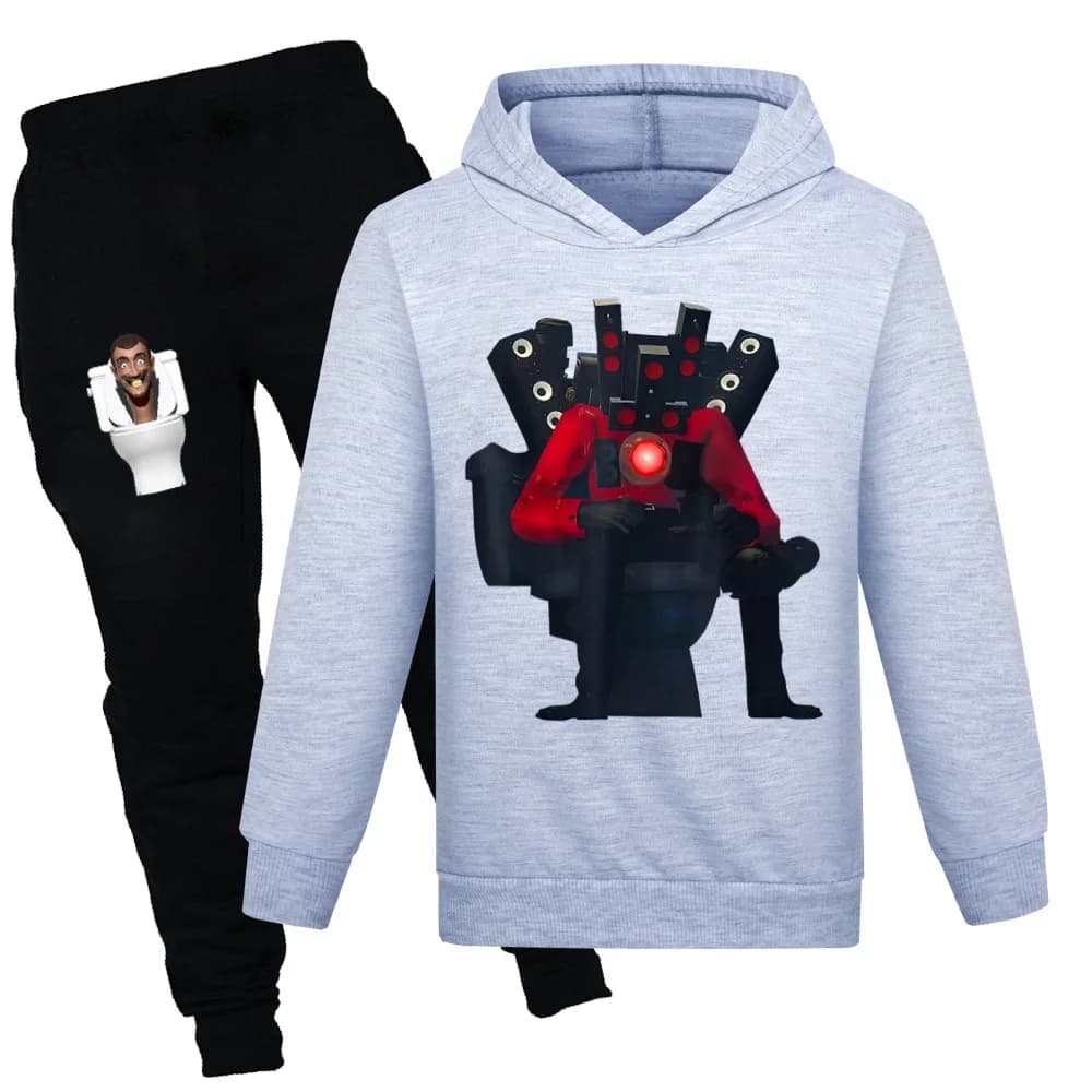 Gioco SKIBIDI TOILET Clothes bambini felpa con cappuccio felpe Casual + pantaloni 2 pezzi Set ragazze Sportwear neonati maschi tuta abbigliamento per bambini