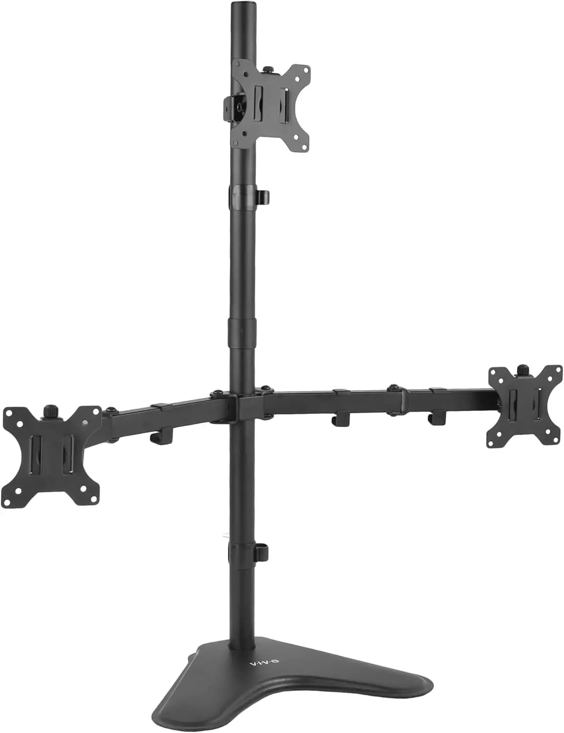 Supporto da scrivania per triplo monitor LCD LED, supporto resistente completamente regolabile per 3 schermi fino a 30 pollici, VESA 75x100mm