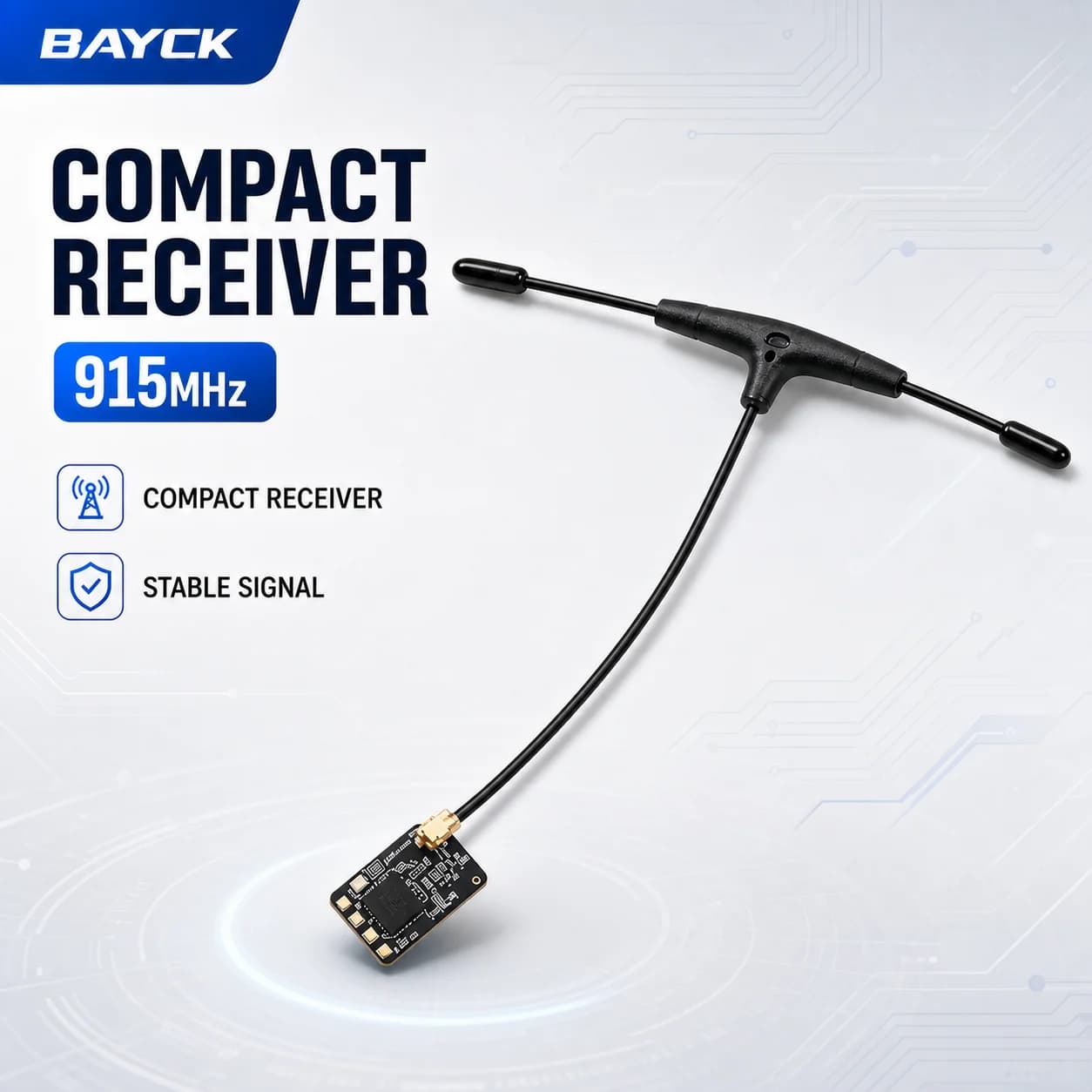 BAYCK ELRS 915 Nano ELRS Receiver 915MHz For RC Aircraft FPV Drone DIY Build Repair With T Type Antenna Compact RC Spare Part 1P